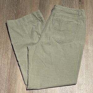 Talbots Womens Corduroy Pants Stretch Sage Green Size 14 Casual Trousers